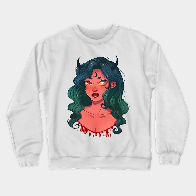 Moon Demon Crewneck Sweatshirt by PeppermintKamz